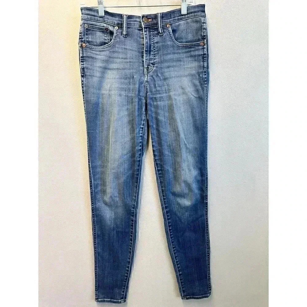 Madewell 10" High Rise Skinny Jeans Women's Size 28 Tall Blue Dark Wash 5-Pocket